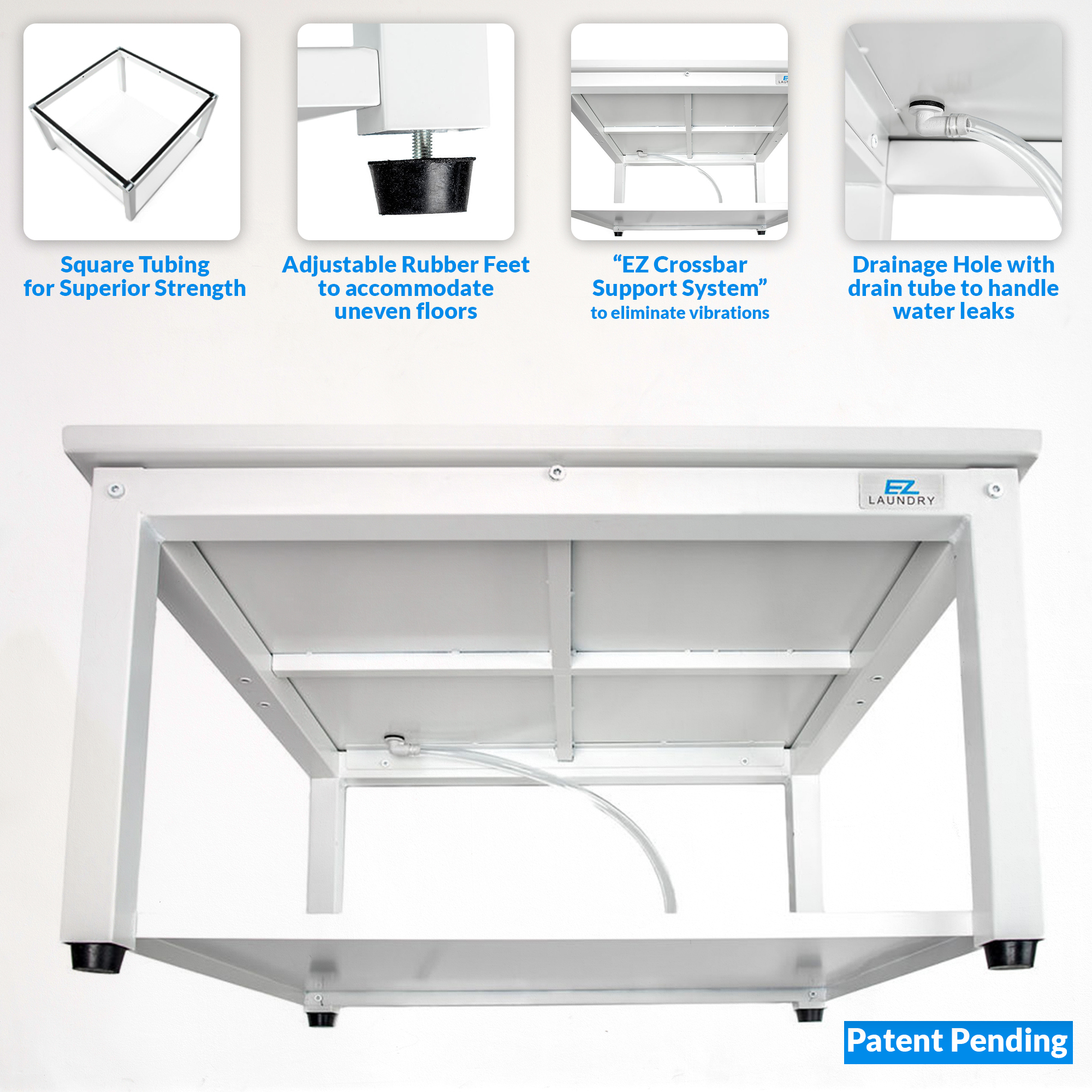 EZ Laundry Universal Pedestal 29" for Washing Machine & Dryer Base Platform - with matching Hamper BUNDLE - Universal Fit - Quality Steel up to 29 inches