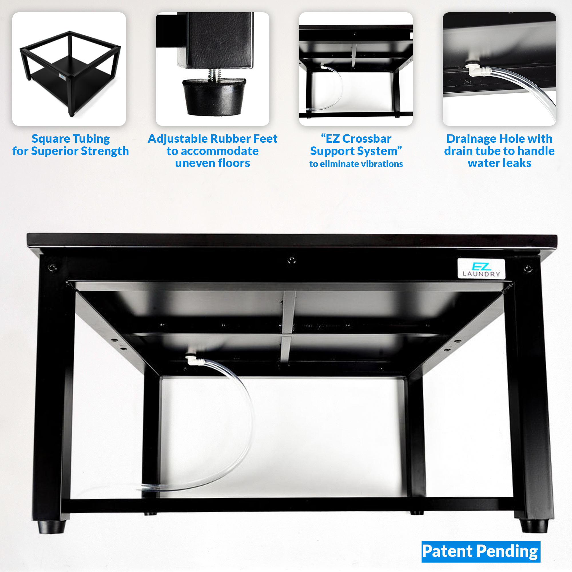 EZ Laundry Universal Pedestal 29" for Washing Machine & Dryer Base Platform - with matching Hamper BUNDLE - Universal Fit - Quality Steel up to 29 inches