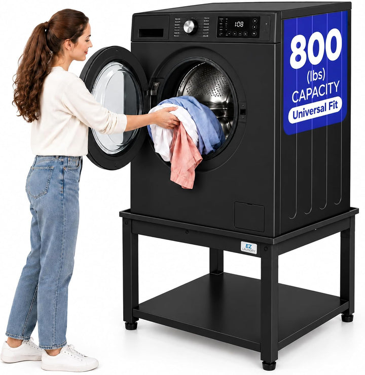EZ LAUNDRY Universal Fit Washer & Dryer Pedestal with Storage Shelf and Drain Pan - (Standard)