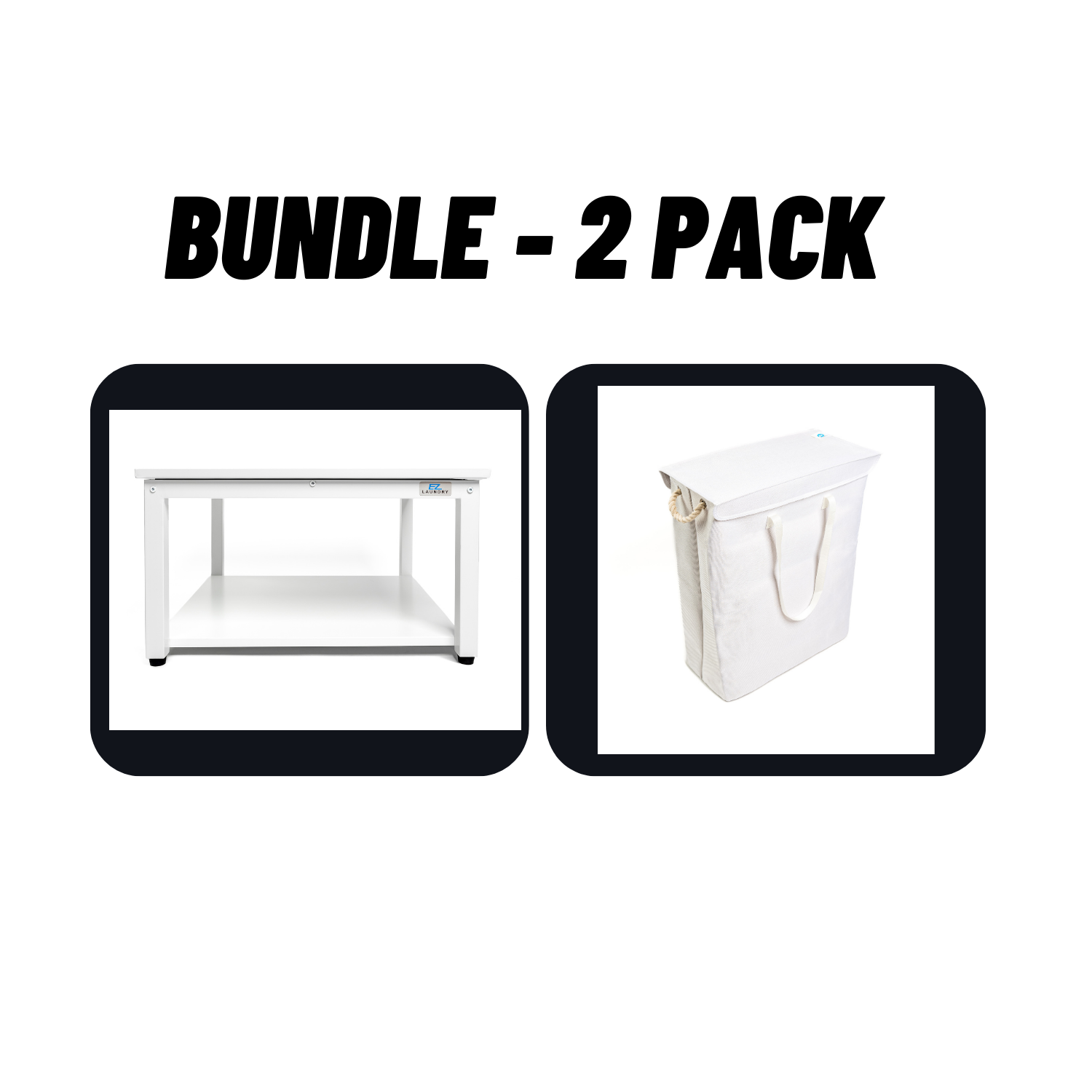 EZ Laundry Universal Pedestal 29" for Washing Machine & Dryer Base Platform - with matching Hamper BUNDLE - Universal Fit - Quality Steel up to 29 inches