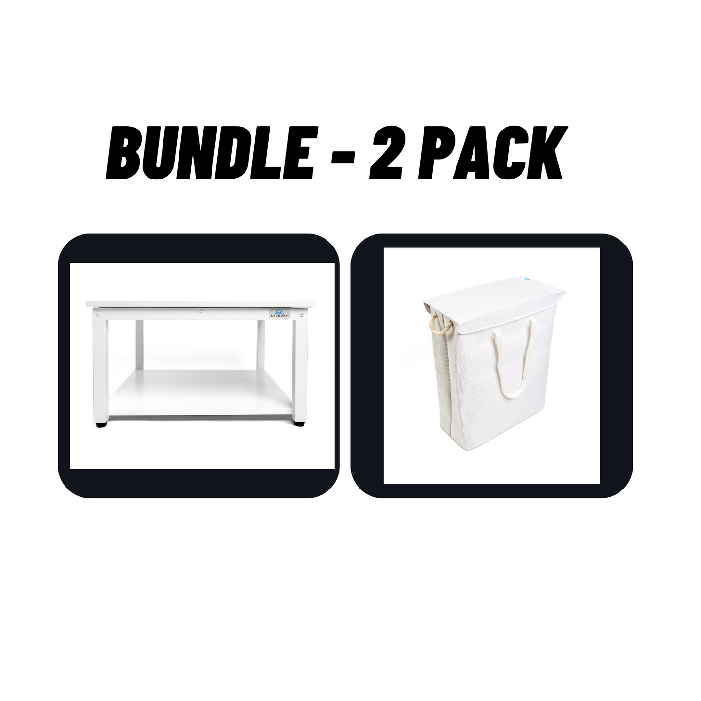 EZ Laundry Universal Pedestal 28" for Washing Machine & Dryer Base Platform - with matching Hamper BUNDLE - Universal Fit - Quality Steel up to 28 inches