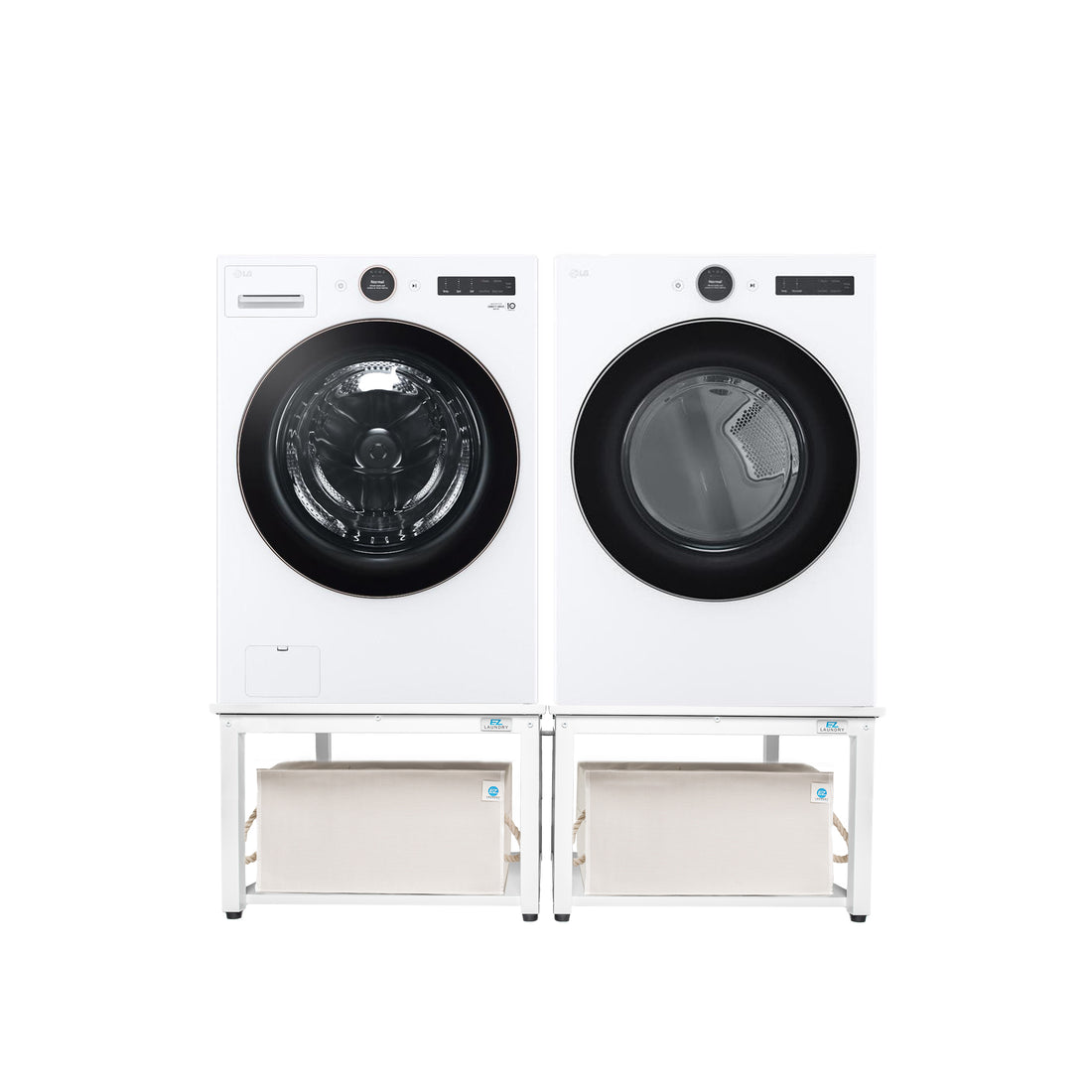 EZ LAUNDRY Universal Fit Washer & Dryer Pedestal with Storage Shelf and Drain Pan - (Standard)