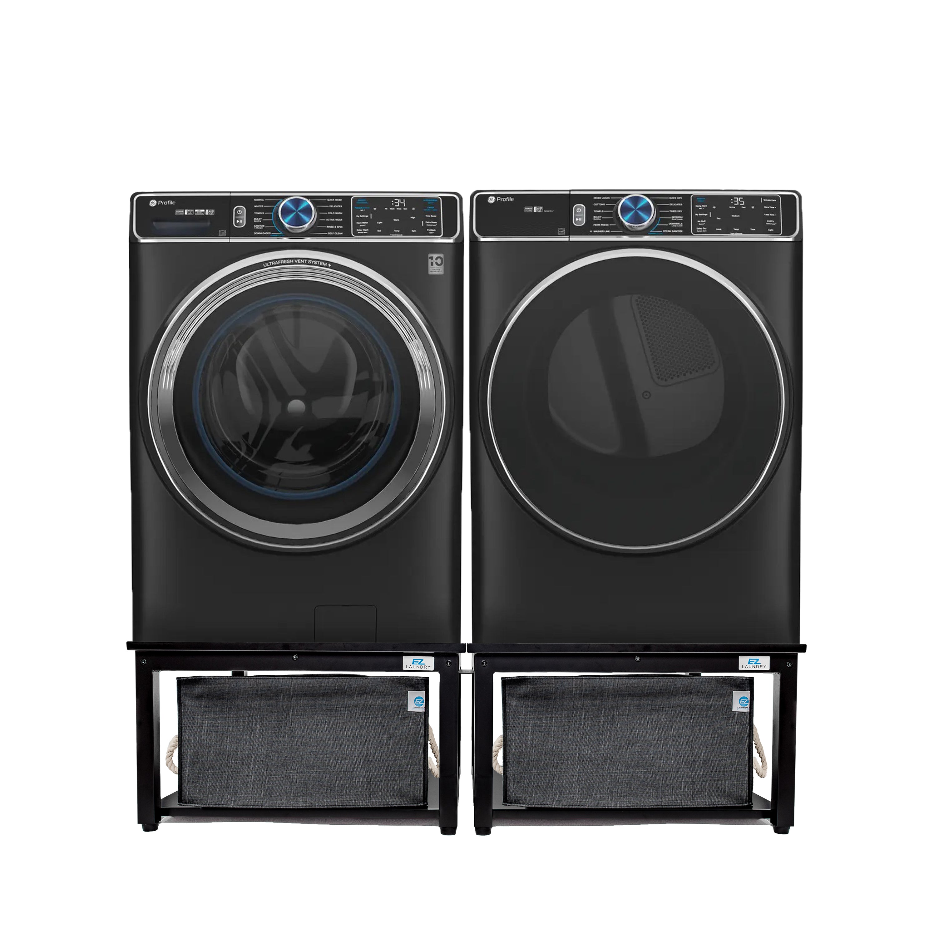 EZ LAUNDRY Universal Fit Washer & Dryer Pedestal with Storage Shelf and Drain Pan - (Standard)