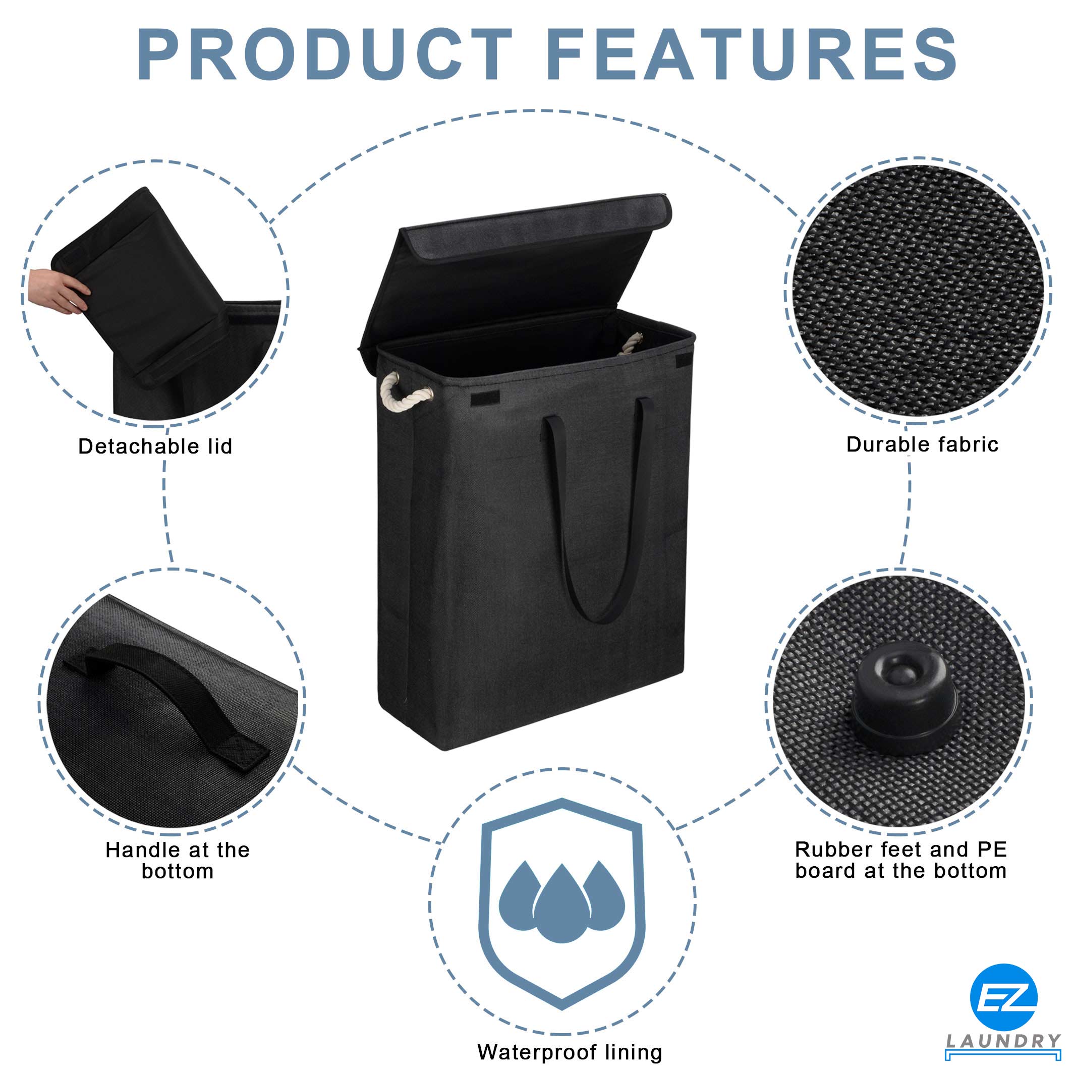 EZ Laundry Universal Pedestal 29" for Washing Machine & Dryer Base Platform - with matching Hamper BUNDLE - Universal Fit - Quality Steel up to 29 inches