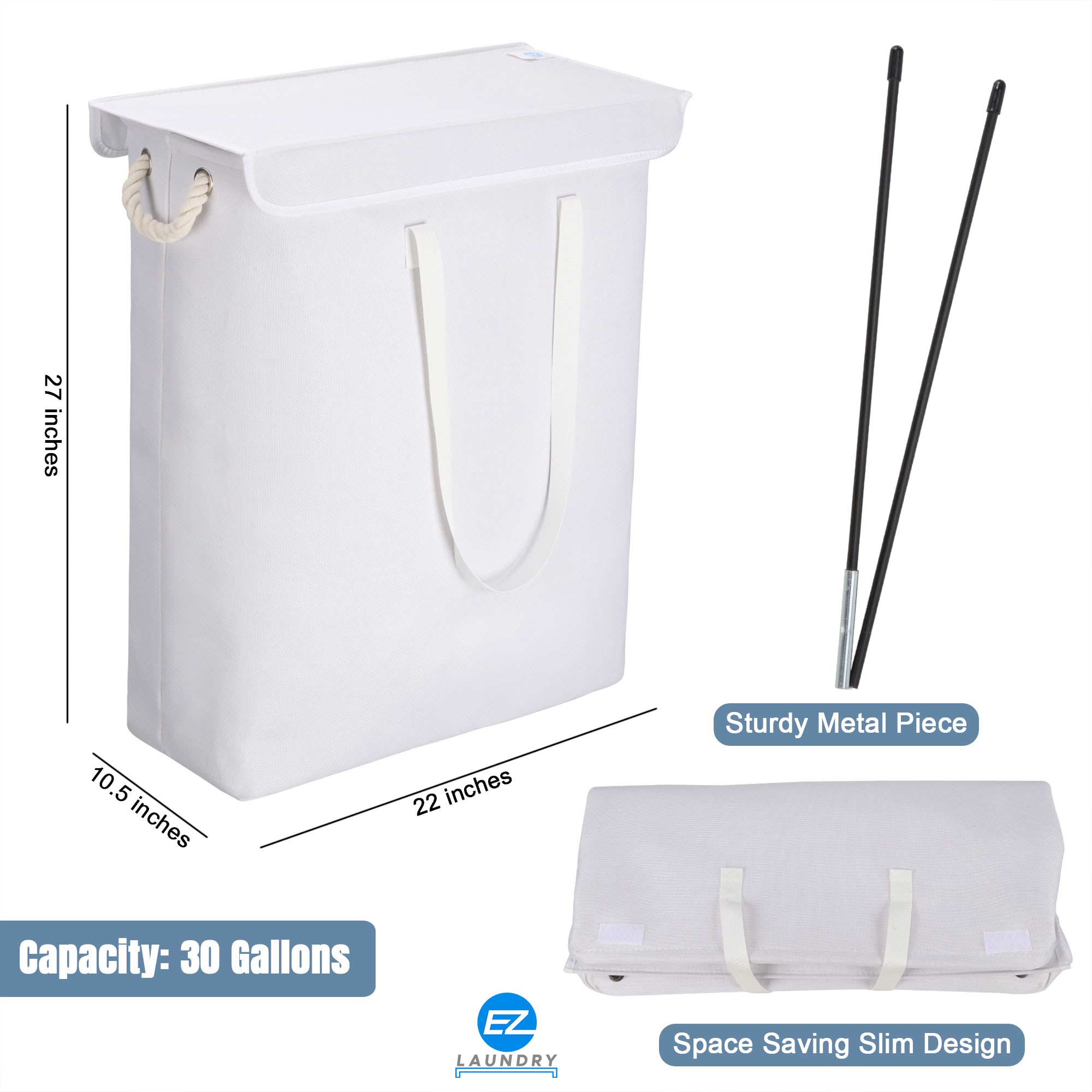 EZ Laundry Universal Pedestal 29" for Washing Machine & Dryer Base Platform - with matching Hamper BUNDLE - Universal Fit - Quality Steel up to 29 inches