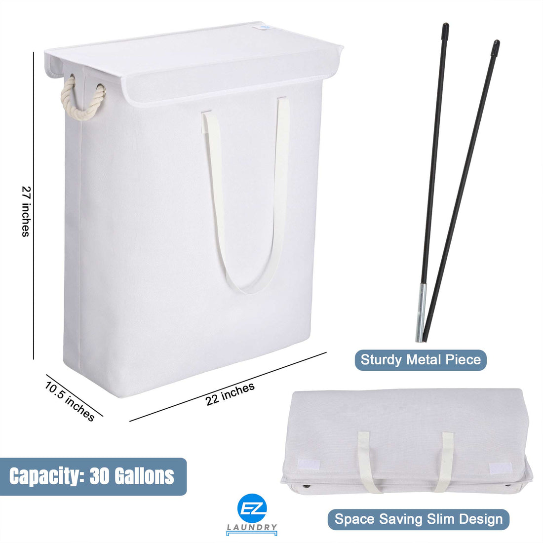 EZ Laundry Universal Pedestal 29" for Washing Machine & Dryer Base Platform - with matching Hamper BUNDLE - Universal Fit - Quality Steel up to 29 inches