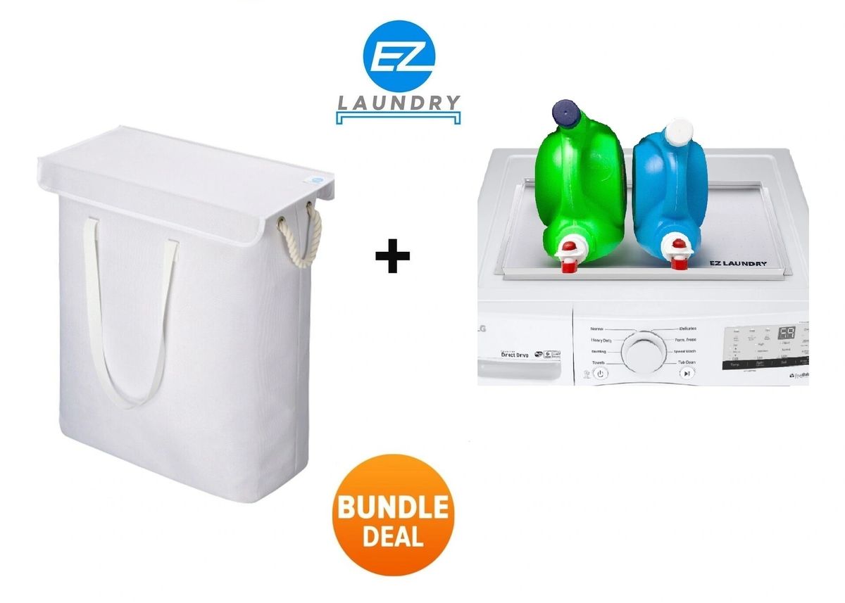 EZ Laundry Basket Hamper Extra Large XL 30 Gallons with Silicone Mat Protector Cover & Guard Rails